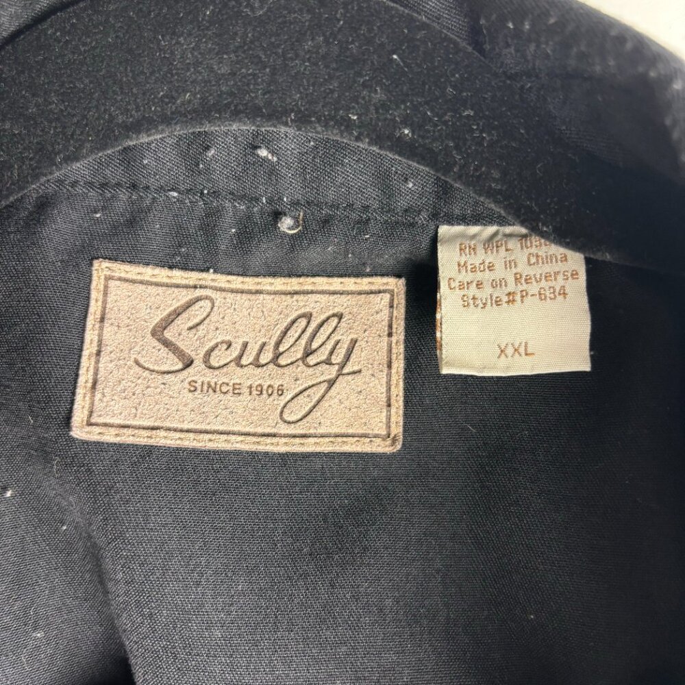 Scully Black Floral Embroidery Western Long Sleeve Button Down Shirt Mens XXL - Picture 6 of 7